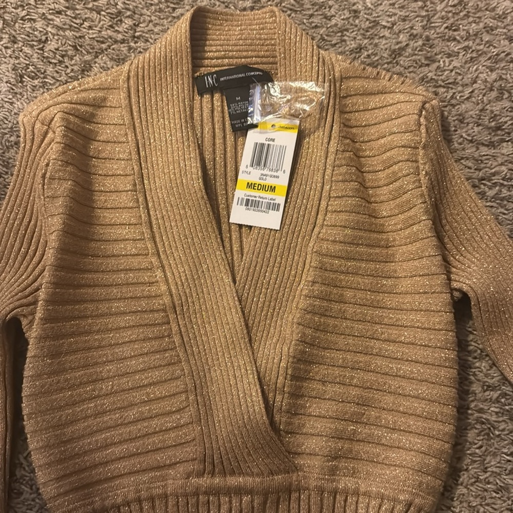 Camel Ribbed Knit Sweater - Picture 3 of 4
